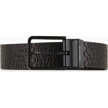 Armani Exchange Колан Armani Exchange Men's Tongue Leather Belt - Black/Grey