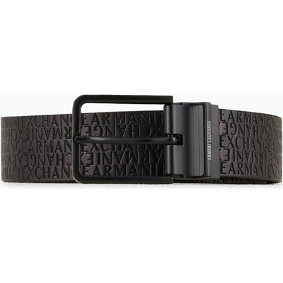 Armani Exchange Колан Armani Exchange Men's Tongue Leather Belt - Black/Grey