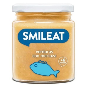 Smileat Гарнитура Smileat морска щука с ориз и зеленчуци с екстра върджин зехтин, 6M+, БИО, 230 гр