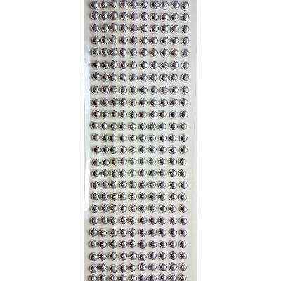 Samolepiace perličky 8 mm strieborné DZ18