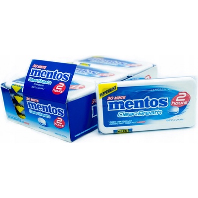 Mentos Clean Breath Pastilky mätové bez cukru 12 x 21 g