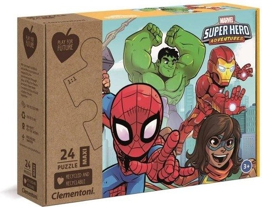 Clementoni Maxi Puzzle 24 Teile – Avengers Assemble, Für Kinder Ab 3 Jahren, Maße 67,7 X 47,7 Cm