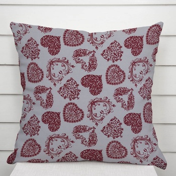 Biante PML-095 Vínové srdcia na sivom 40 x 60 cm