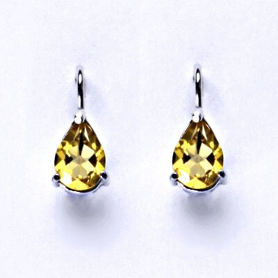 Čištín zlaté náušnice bílé i žluté zlato přírodní Citrín NK 1361