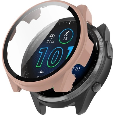 VSETKONAMOBIL 59383 PC FULL COVER Plastový kryt so sklom Garmin Forerunner 965 ružový
