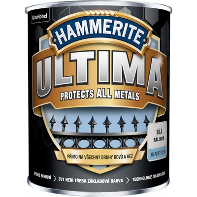 Akzo Nobel Hammerite ULTIMA barva hladká 3v1 přímo na rez a všechny druhy kovů antracitová RAL 7016, 0,75L , Stupeň: mat