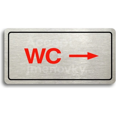 ACCEPT Piktogram WC VPRAVO - stříbrná tabulka - barevný tisk