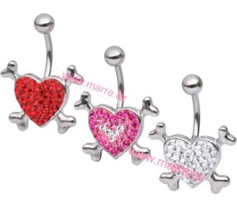 Marre piercing do pupíku srdce MSNAV1104