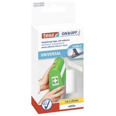 Tesa samolepiaci suchý zips, biely, obe strany 1 m x 20 mm