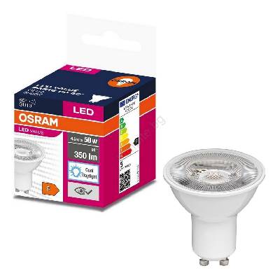 LED крушка PAR16 GU10/4, 5W/230V 6500K 60° - Osram (P227954)
