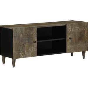 vidaXL ТВ шкаф Светло сив 105x33, 5x46 cm Масивна дървесина Манго (4017792)