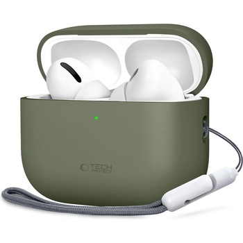 Tech-Protect Силиконов кейс за Apple AirPods Pro 3 от Tech Protect Silicone - Olive Green (5906302333073)