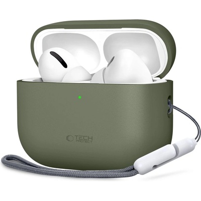 Tech-Protect Силиконов кейс за Apple AirPods Pro 3 от Tech Protect Silicone - Olive Green (5906302333073)