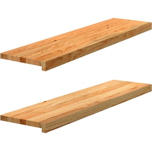 vidaXL Прозоречни первази, 2 бр, светлокафяви, 100x25x2 см, дъб масив (4009144)
