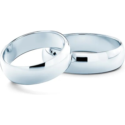 SAVICKI Сватбени халки: бяло злато, полукръгъл профил. 6 мм