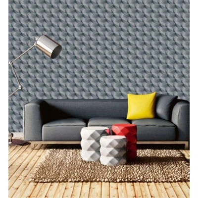 DIMEX ART Луксозна флизелинова тапета тъмно сиво оригами 3d