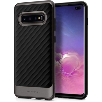 Spigen Neo Hybrid Case - хибриден кейс с висока степен на защита за Samsung Galaxy S10 Plus (черен-сив)