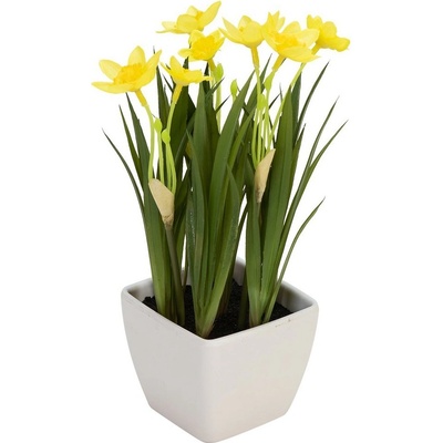 Umelá kvetina Narcisy v květináči, 23 cm