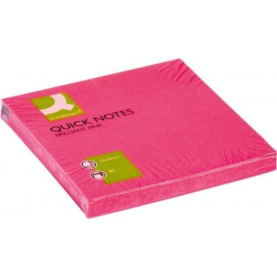 Bloček Q-CONNECT neónové 76x76mm ružové