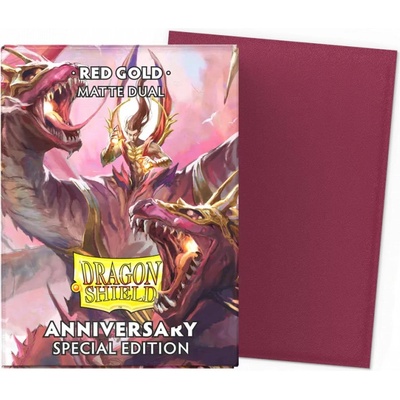 Dragon Shield Dual Sleeves Matte Red Gold 25th Special Editionobaly 100 ks