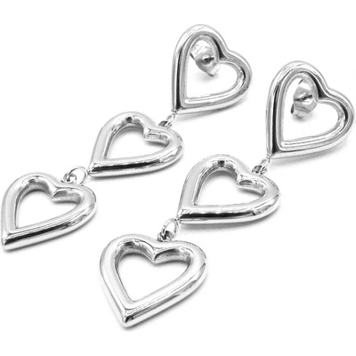 Steel Jewelry náušnice DLOUHÉ SRDCE Chirurgická ocel NS240268
