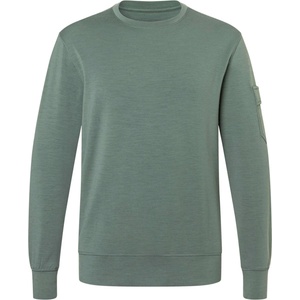 super. natural Мъжки вълнен пуловер super. natural Alpine Brush Crewneck Merino longsleeve - Eucalyptus (005-7175-0211)