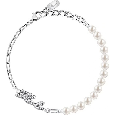Karl Lagerfeld Elegantní náramek se syntetickými perlami Pearl KLAYR08
