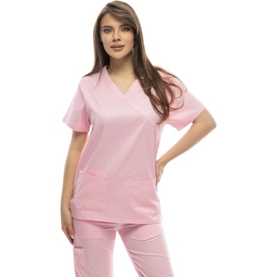 Медицински екип Lisa Pink - памучен, еластичен, розов (B9150PN)