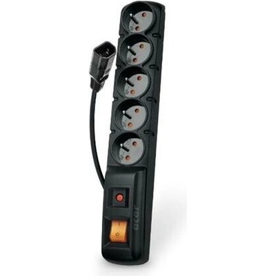 Acar F5 IEC 3m kabel, 5 zásuvek, přepěťová ochrana, C14 do UPS, černý ppacarf5-3iec PremiumCord