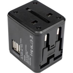DIVA Универсален пътен адаптер Diva, 2 x USB, Черен (2166)