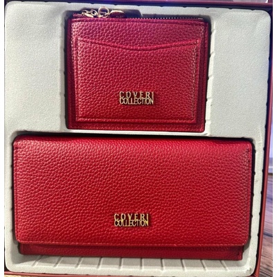 Červená dámská sada peněženka + pouzdro Coveri Collection RED
