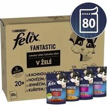 Felix Fantastic s hovězím kuřetem kachnou jehněčím v želé 80 x 85 g