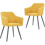 vidaXL 323100 Dining Chairs 2 pcs Yellow Fabric (323100)