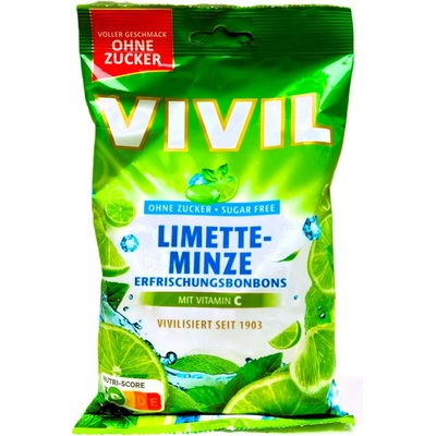 Vivil Limetka-peprmint+vitamín C bez cukru 120 g