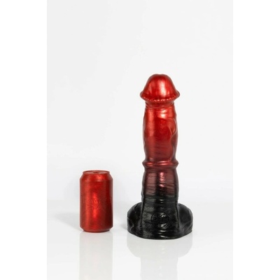 Twisted Beast Pegasus Demon Blood Ombre M/L prémiové silikonové dildo s Vac U Lock přísavkou 33 x 5,5 - 7,5 cm