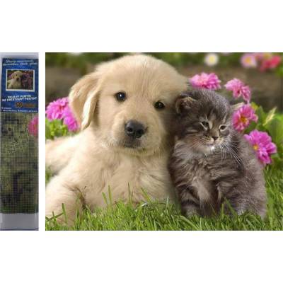 Norimpex - Puzzle Diamond Painting A dog with a cat 30x40cm - 1 - 39 piese