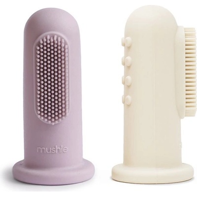 Mushie silikonový na prst Soft Lilac + Ivory MFT406 2ks