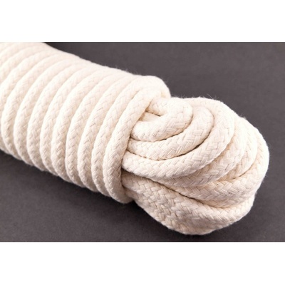 Extra silné bavlnené lano - svetlá režná - priemer 1,2 cm