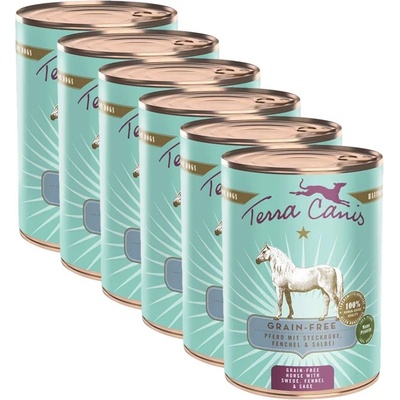 Terra Canis Без зърно Кон с ряпа, копър и салвия 6 x 400 г