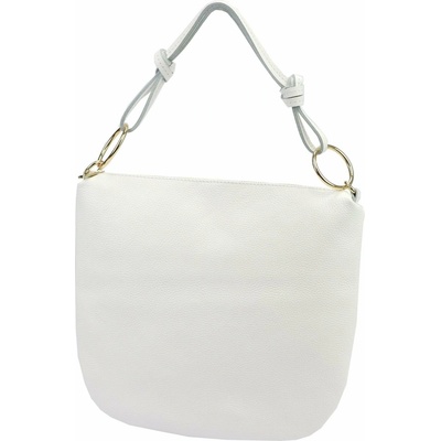 Luka dámska kožená crossbody kabelka biela na rameno 26-104