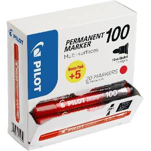 Pilot BT 100 20 бр. /опаковка червен перманентен маркер SCA-100-20R (SCA-100-20R)
