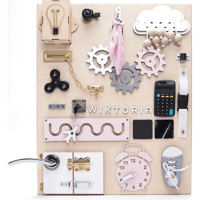 Manibox Activity board so žiarovkou veľká ružová