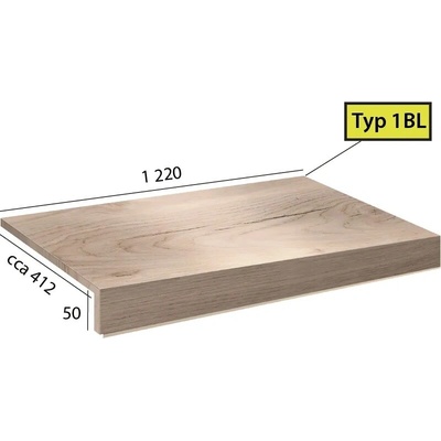 Ecoline Step - 1 BL schod bez nosu 9522 Dub jesenný krémový