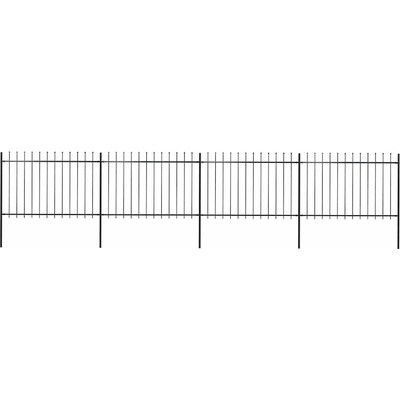 zahrada-XL Zahradní plot s hroty ocelový 6,8 x 1,2 m černý