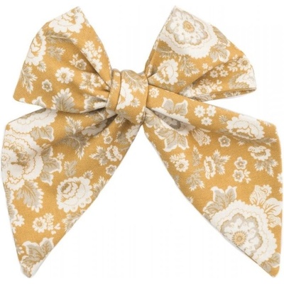 Horčicová dámská kravata s ornamentem