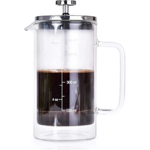 Dedra BARISTA | 600 мл ФРЕНСКА ПРЕСА - термокана с двойни стени, изработена от боросиликатно стъкло