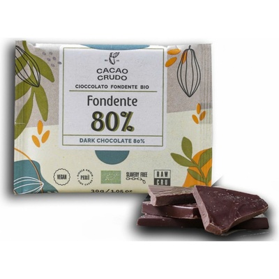 Cacao Crudo Raw Hořká čokoláda 80% Bio 30 g