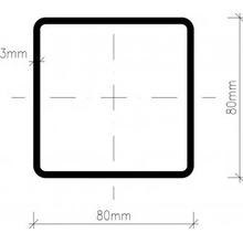 Pozinkovaný jekl 80 x 80 x 3 mm - délka 2 m