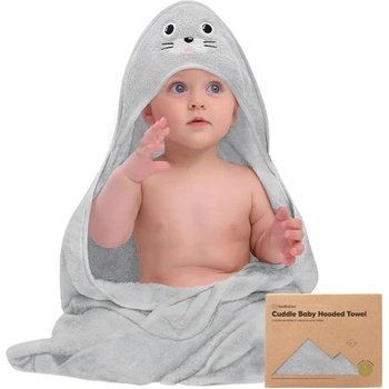 Image 1 of KeaBabies Бебешка Хавлия С Качулка От Органичен Бамбук Тюленче Keababies