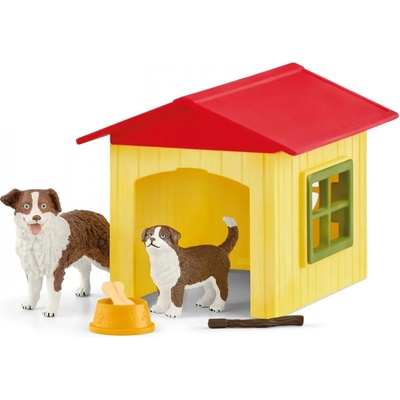 Schleich Игрален комплект Schleich Farm World - Жълта кучешка колибка (42573-55888)